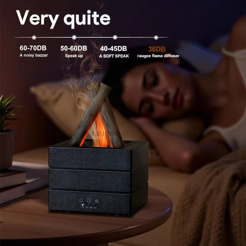 USB Aroma Diffuser and Humidifier with Colorful Flame, Essential Oil Aromatherapy, Timer Function, and Remote Control